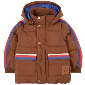 MINI RODINI Kids Pico Puffer Jacker in Brown